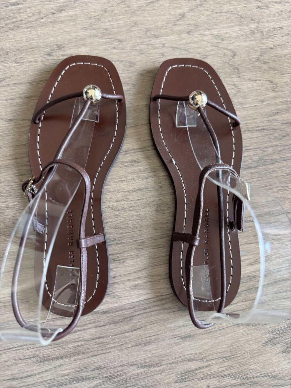 NEW Loeffler Randall size 7 Lara Espresso Leather Sandal - Picture 3 of 11